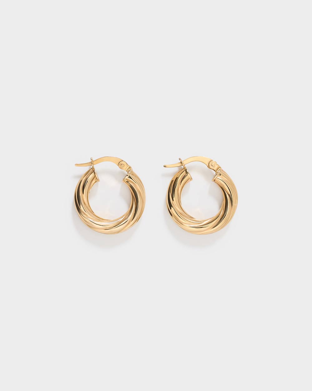 The Twisted Chunky Hoops Gold Catch Rhys 9ct Gold