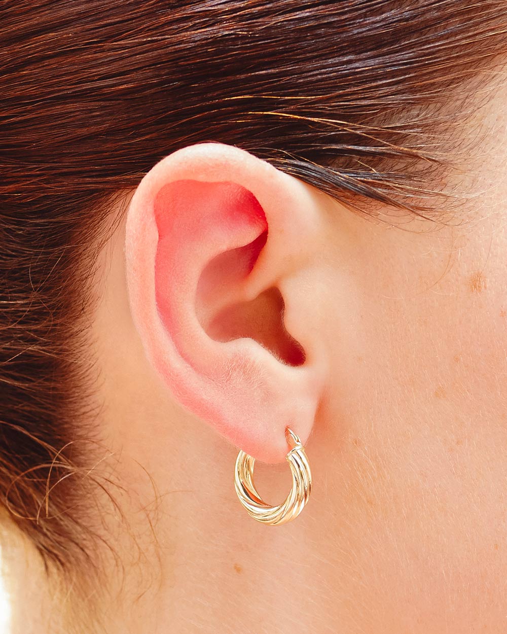 The Twisted Chunky Hoops Gold Catch Rhys 9ct Gold